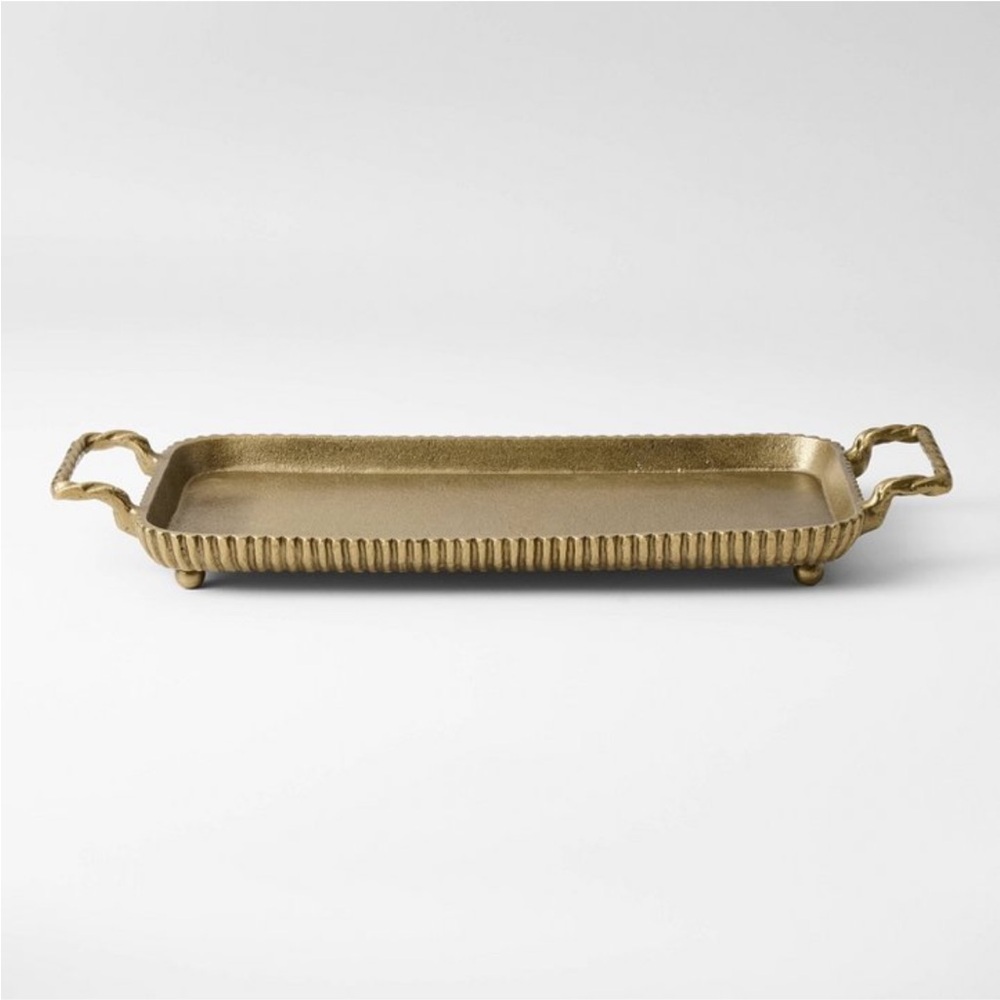 Brass Footed Tray with Handles - Threshold designed with Studio McGee